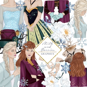 Arendelle: Clipart, Planer Grafik, Planner Sticker, Scrapbook Material, gefrorenes inspiriertes Thema