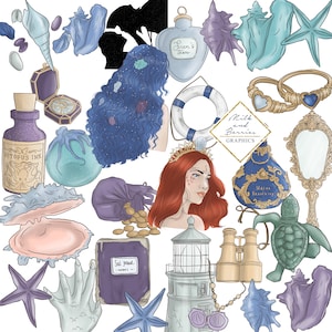 Siren's Spell: Clipart, Illustration, Planer Clipart, Grafik, digitaler Download