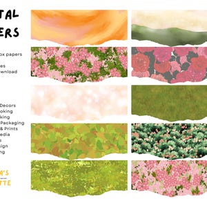 Rosa Frühling Digital Papier Planer Clipart für Element Design Scrapbook Journal