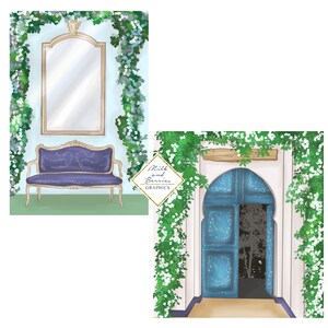 Peacock : Scene, Planner Graphic, planner sticker, scrapbook material, graphic stock