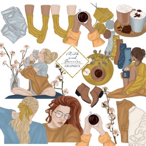 Warm Cozy Corner: Clipart, Planner Graphic, planner sticker, scrapbook material