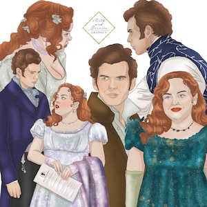 Ilustração dos personagens principais de Penélope para planejador gráfico, adesivo de planejador, material de scrapbook, estoque gráfico, download instantâneo