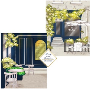 Breakky : Scene Illustration, Planer Grafik, Planer Aufkleber, Scrapbook Material, Grafik Stock