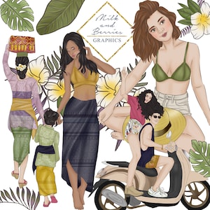 Holiday in Bali: Fashion Girl, Planner Graphic, planner sticker, scrapbook material