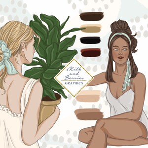 Plant Lady: Fashion Girl, Gráfico, Clipart, Material de álbum de recortes, Descarga digital