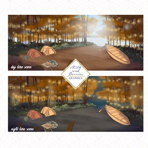 Fall Camping:Scene, Planner Graphic, planner sticker, scrapbook material