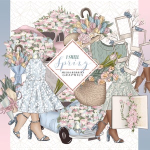 I Smell Spring: Clipart, Planner Graphic, bloem, tulpen, bloeiseizoen
