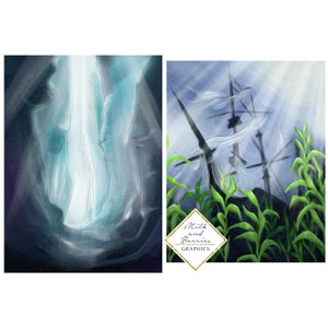 Siren's Spell: Szene Illustration, Clipart, Illustration, Planer Clipart, Grafik, digitaler Download