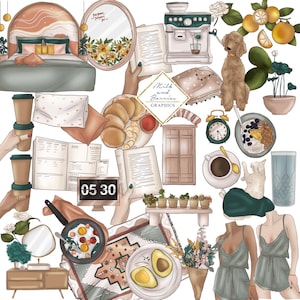Mornings: Clipart, Planner Graphic, planner sticker, scrapbook material, graphic stock