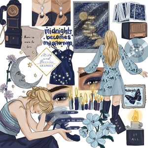 T.S. Midnights: Clipart, Illustration, Planner Clipart, Graphic, Digital Download