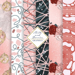 Quebra-nozes de Natal: pacote de papel digital, gráfico de planejador, adesivo de planejador, material de álbum de recortes