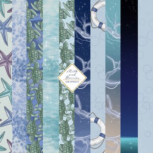 Siren's Spell: digitales Papier, Clipart, Illustration, Planer Clipart, Grafik, digitaler Download
