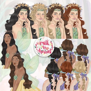 Fairy Core: Fashion Girl, Clipart, Illustration, Planner Clipart, Graphique, Téléchargement numérique