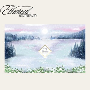 Fée éthérée de l'hiver : illustration de la scène, graphique de l'agenda, autocollant de l'agenda, matériel de scrapbooking, stock graphique