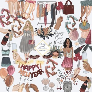 Midnight Kiss: Clipart, Illustration, Planner Clipart, Graphique, Téléchargement numérique