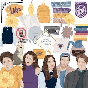 Stars Hollow: Clipart, Planner Graphic, planner sticker, plakboekmateriaal, grafische voorraad