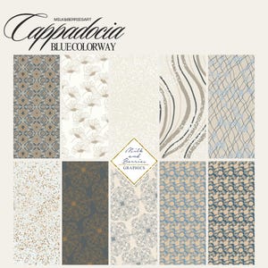 Capadocia: papel digital, gráficos para planificadores, pegatinas para planificadores, material para álbumes de recortes, material gráfico