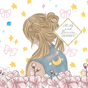 Space Girl: Fashion Girl, Planner Graphic, planner sticker, scrapbook material