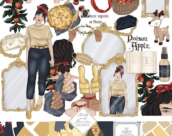Snow White: Graphic, Clipart, Scrapbook Material, Digital Download