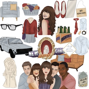 It's Jess: New Girl Clipart, Illustration, Planer Clipart, Grafik, Digitaler Download