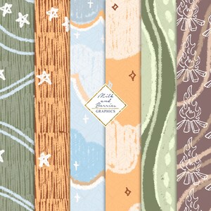 Herfst camping: Scène, Planner Graphic, planner sticker, plakboek materiaal