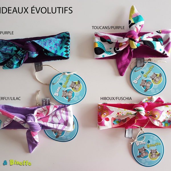 Evolutionary headbands for baby, girl or woman