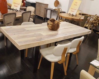 reclaimed dining table kitchen table dining cafe table bistro restaurant table steel legs dinette pallet table white - Kitchen Table Cafe reclaimed dining table kitchen table dining cafe table bistro restaurant table steel legs dinette pallet table white - Kitchen Table Cafe