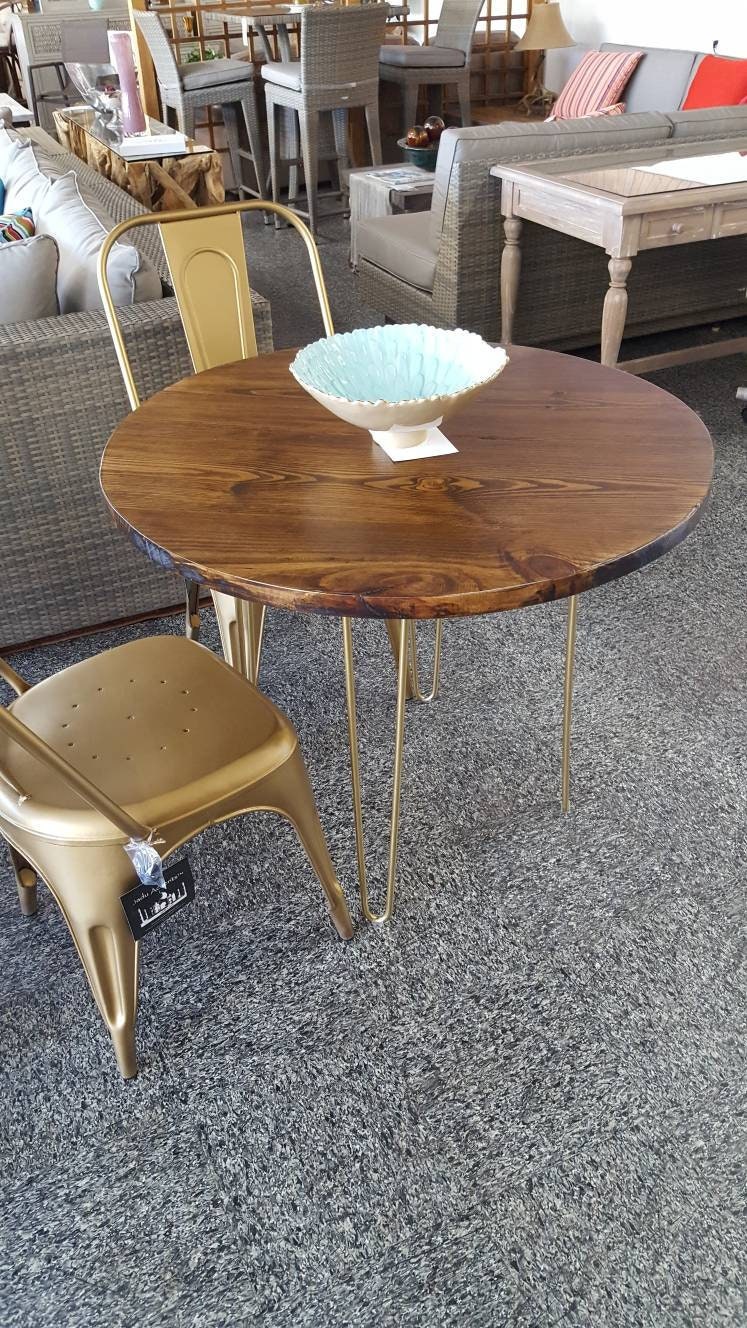 round modern rustic dinette kitchen table industrial kitchen table dining table cafe table bistro restaurant table walnut gold - Kitchen Table Cafe round modern rustic dinette kitchen table industrial kitchen table dining table cafe table bistro restaurant table walnut gold - Kitchen Table Cafe