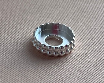 10mm Round BEADED BEZEL CUP, Sterling Silver Setting for Jewelry Making, Cabochon Setting, Silversmithing Supplies