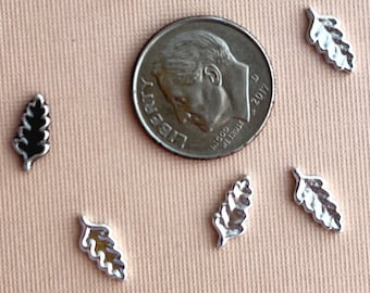 CONCAVE LEAF Casting, Decorative Silver Leaf Embellishment for Cabochons, Solderable Accent