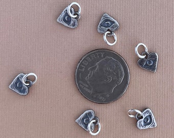 EYE HEART CHARM, Silver Heart Eye Charm for Earrings, Bracelets & Necklaces