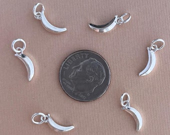 BANANA CHARM, Silver Banana Charm for Earrings, Bracelets & Necklaces