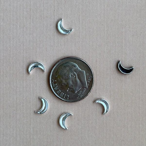 CONCAVE MOON, Silver tiny moon, Solderable crescent moon for jewelry making