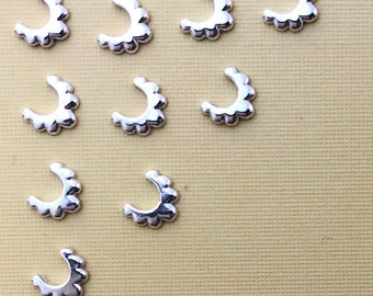 Sterling ARCHED PETAL silver accent, for soldering, embellishment for cabochons and jewelry