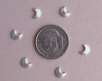 TINY MOON, Silver tiny moon, Solderable crescent moon for jewelry making