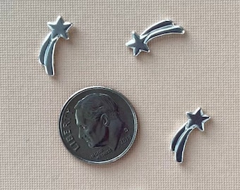 SHOOTING STAR Casting, Sterling Silver Solderable Star Accent, Metalsmithing Supply, Sterling Silver Star