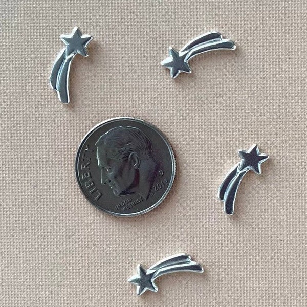 SHOOTING STAR Casting, Sterling Silver Solderable Star Accent, Metalsmithing Supply, Sterling Silver Star