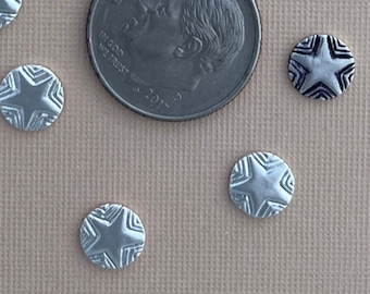 CIRCLE STAR, Silver accent for cabochons, Solderable star for jewelry making