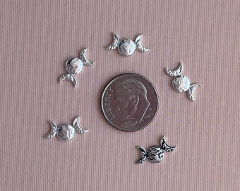 TRIPLE MOON BORDER, Sterling Silver Cabochon Border, Jewelry Supplies