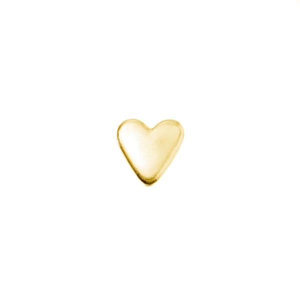 14K GOLD TINY HEART, Yellow Gold Casting, Solderable heart accent for jewelry making