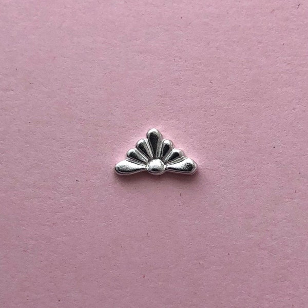 Short Talavera Triangle Casting, Silver accent for Jewelry Making