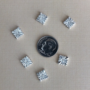 Sterling Silver Square Tile Casting, Solderable Accent, Silversmithing Embellishment