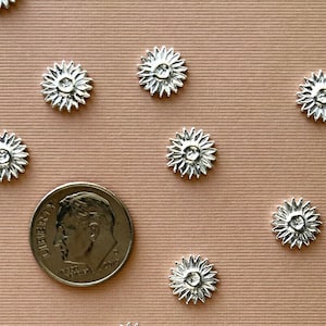 Sunflower, Silver Casting, Solderable accent for jewelry making