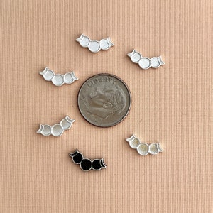 MOON PHASE BORDER, Sterling Silver Cabochon Border, Jewelry Supplies