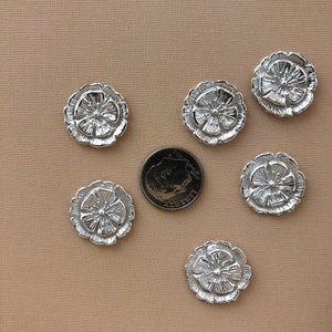 Sterling Silver Prickly Pear Flower, Large Silver Flower Casting, Silversmith Flower