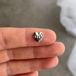 FLAME HEART, Silver Casting, Solderable accent, 925 Jewelry Making Supplies