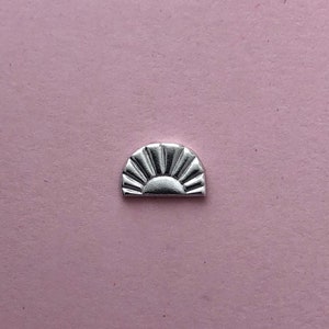 Silver Half Circle Sun Casting, Sun Accent for Jewelry Making, Solderable Component