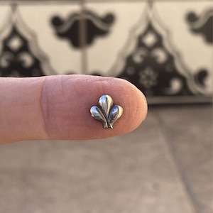 Sterling Talavera Tile Flower Petal Casting, Solderable Accent, Silversmithing Embellishment