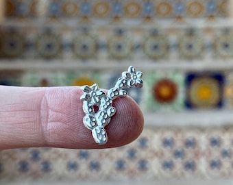 Flowering Prickly Pear Casting, Sterling Silver Casting, Solderable Finding, Cactus Charm