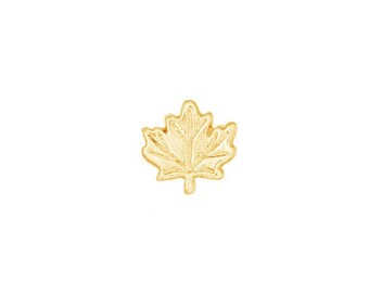 14K GOLD Maple Leaf, Yellow Gold Casting, Solderable gold fall leaf  for jewelry making